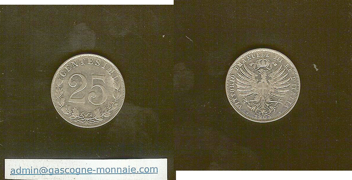 Italy 25 centesimi 1903 BU
